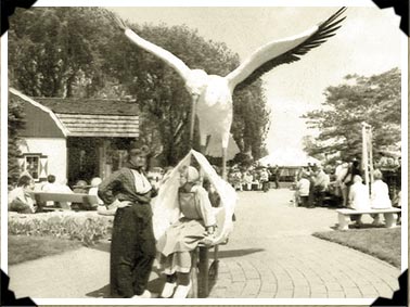 The birthday stork at Dutch Village in Western Michigan