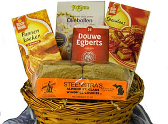 gift baskets at Nelis Dutch Village in Holland, Michigan