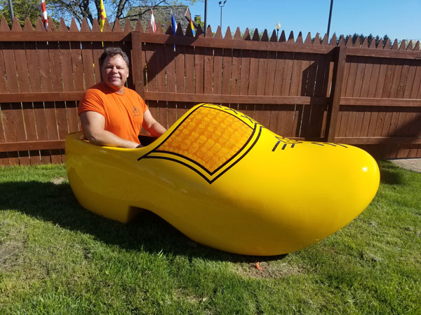 Dutch Village Large Yellow Wooden Shoe