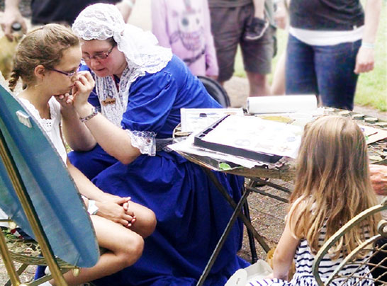 face painting at Dutch Village in Holland, Michigan