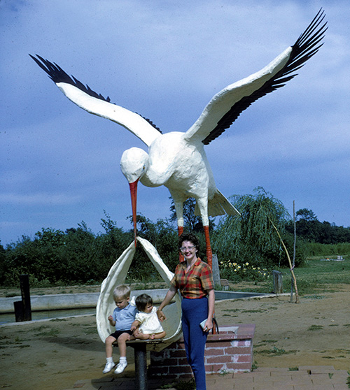 1965 Stork Scuplture at Dutch Village.